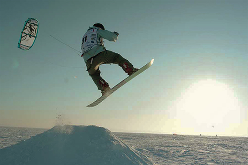 Кайтинг на сноуборді фото